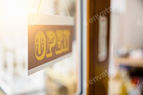 Preview: Open sign on business door