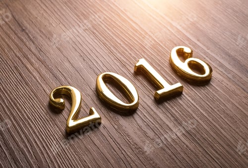 Preview: 2016 On Old Wood Background