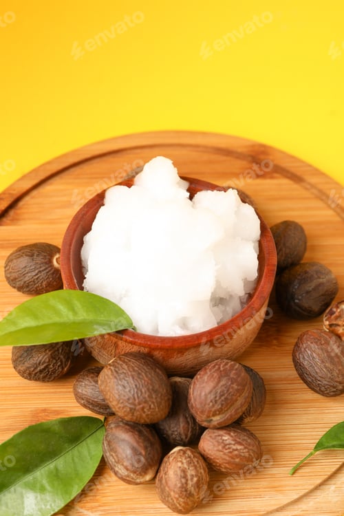 Preview: Concept of skin care cosmetics, Shea butter, close up