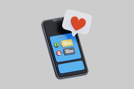 Phone with heart notification icon