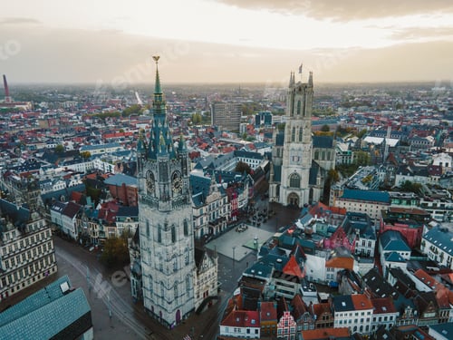 Preview: Aerial View of Ghent Old Town