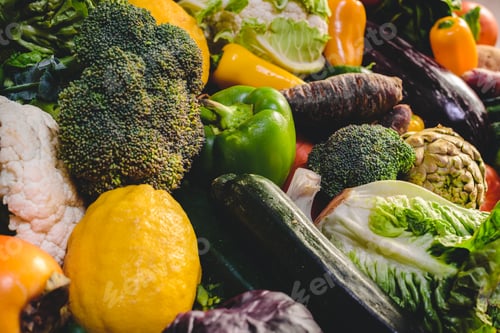Preview: Fresh vegetables gathered in a vegetable garden.