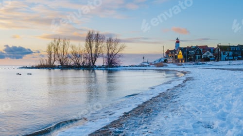 Preview: Lighthhouse of Urk Netherlands during sunset in the Netherlands