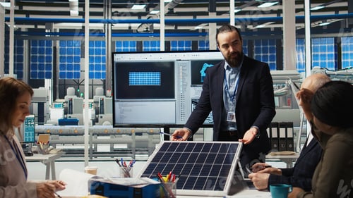 Preview: Scientists in photovoltaics factory experimenting with advanced PV materials