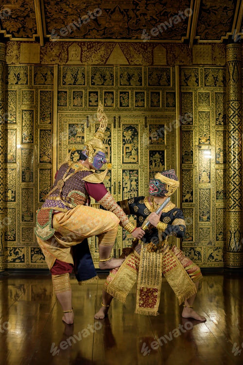 Preview: Khon, Is a classical Thai dance in a mask. In Ramayana literature, this is the battle