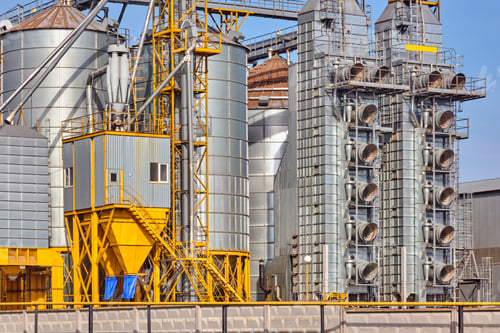 Preview: agro silos on agro-industrial complex and grain drying and seeds cleaning line.