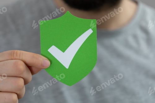 Preview: Person presenting a virtual projection of cybersecurity