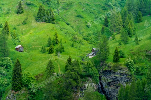 Preview: Mountain landscape along the road to Passo Giau, Dolomites, Veneto, Italy
