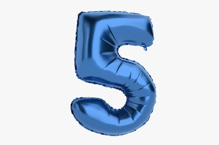 Preview: Azure Foil Balloon Number Five