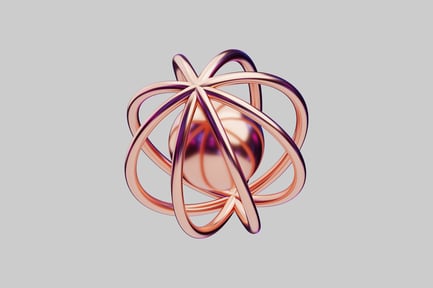 Preview: Orbital rose gold sphere