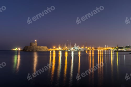 Preview: fortress on the Mandraki harbour of Rhodes Greece