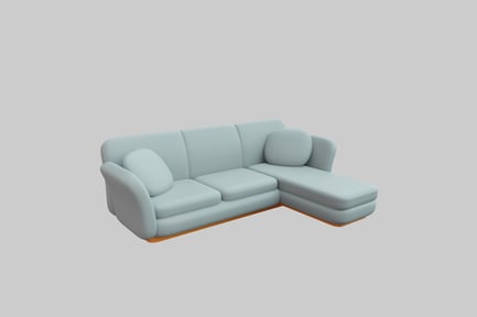 Preview: Contemporary pale blue sectional sofa