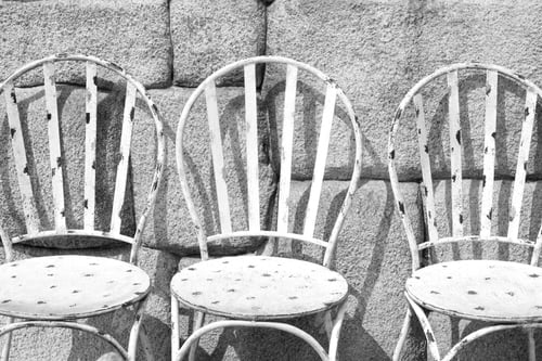 Preview: White iron chairs