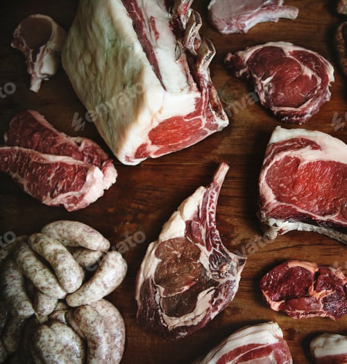 Preview: Cuts of beef food photography recipe idea