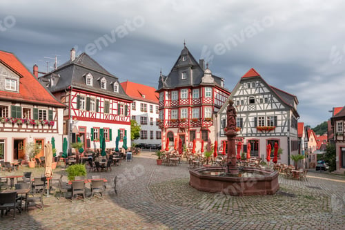 Preview: Heppenheim, Germany. Timber houses on Marktplatz