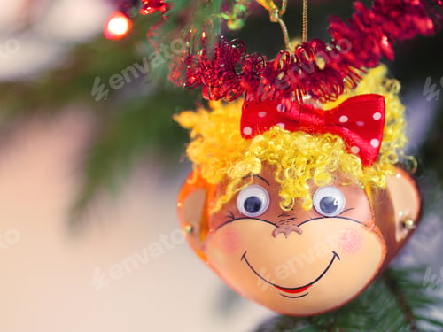 Preview: Smiling monkey christmas decoration