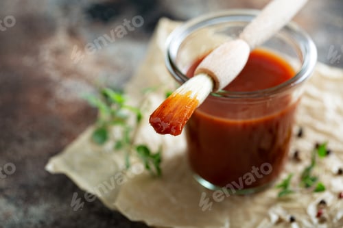 Preview: Homemade barbeque sauce in a jar