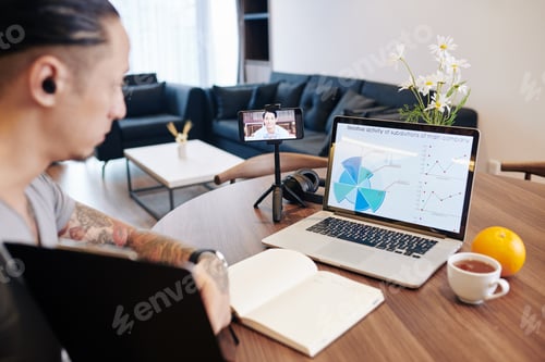 Preview: Discussing video call at video meeting