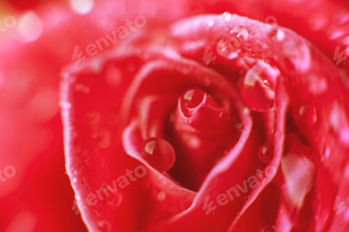 Preview: rose close-up with drops of water. dew on a flower