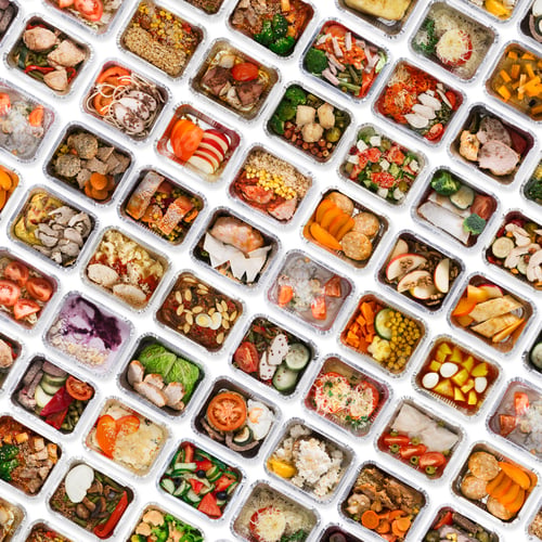 Preview: Set of take away food boxes at white background
