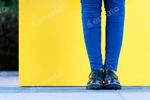 Preview: Close up of stylish female shoes.