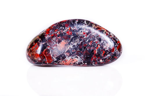 Preview: Macro mineral stone Jasper leopard on white background