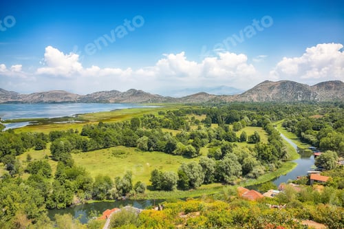 Preview: Captivating sunny morning view of valley of Moraca river from Zabljak Crnojevica Fortress.