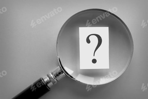 Preview: magnifying glass and a question mark on the paper