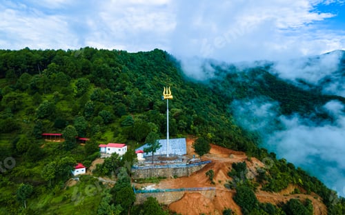 Preview: aerial view of greenery hill