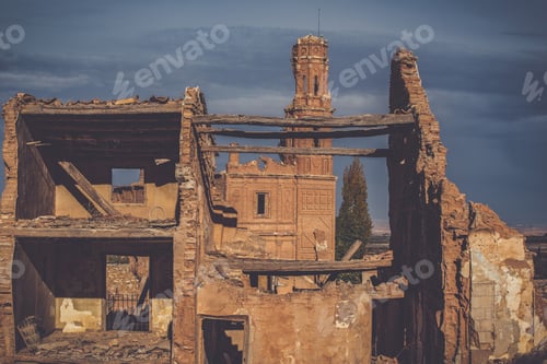 Preview: Ruins of the town of Belchite, Zaragoza. Spain