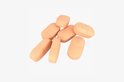 Preview: Six oval pills marked "202"