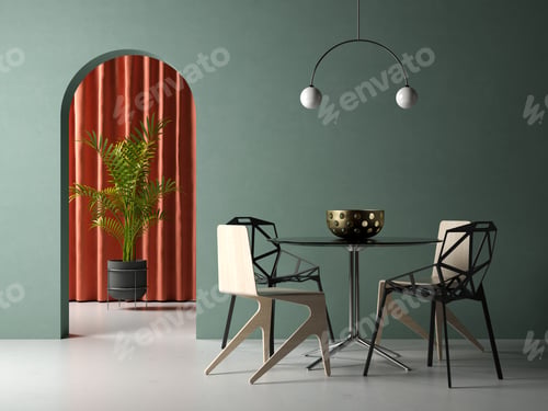 Preview: conceptual interior room 3d illustration