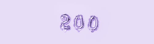 Preview: Very peri color helium silver 200 balloons on purple background.