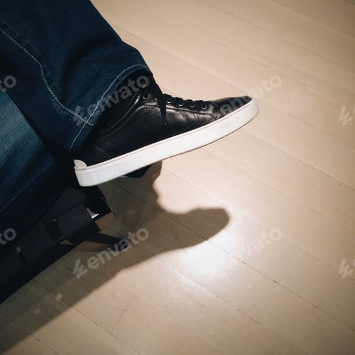 Preview: Black leather sneaker