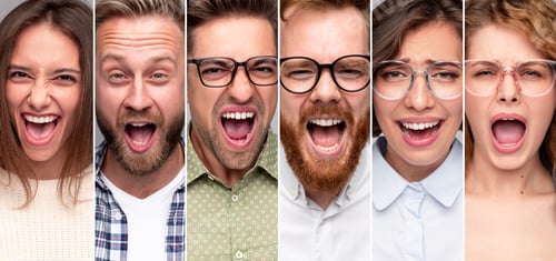 Preview: Collage of People Expressing Intense Emotions