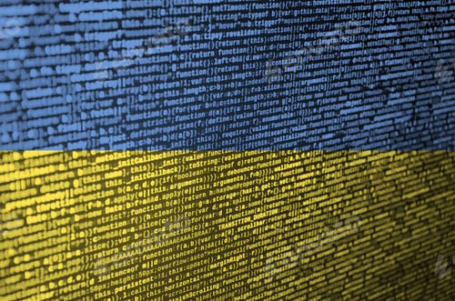 Preview: Ukraine flag is depicted on the screen with the program code