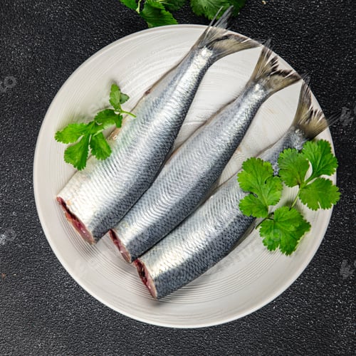 Preview: fresh herring fish raw seafood tasty fresh eating cooking meal food snack on the table copy space
