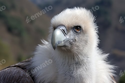 Preview: The Eurasian griffon vulture in closeup view, Gyps fulvus