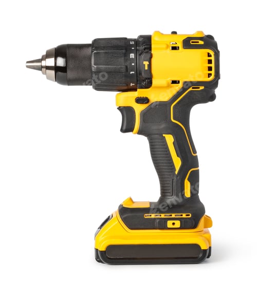 Preview: Cordless Drill in Yellow and Black on White