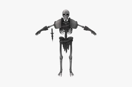 Preview: Skeleton figure with extended arms and sword