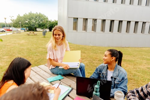 Preview: multiracial group of university students