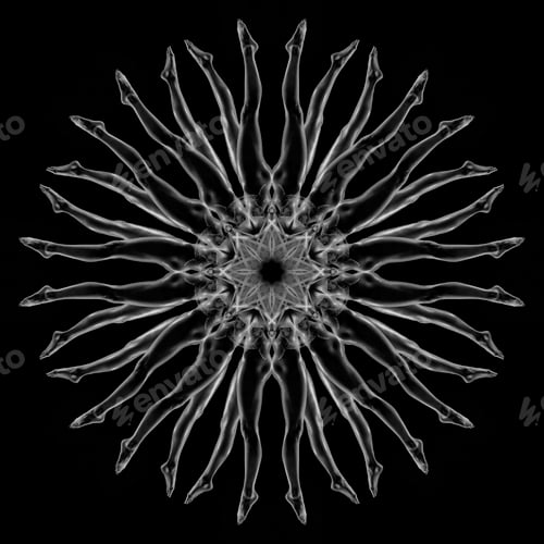 Preview: Mandala pattern created by multiple exposure of young woman's leg