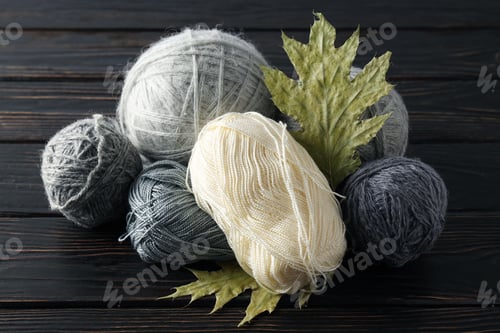 Preview: Concept of hobby, warm and cozy hobby, knitting