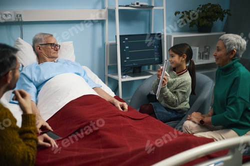 Preview: Granddaughter Drawing Picture To Sick Granddad