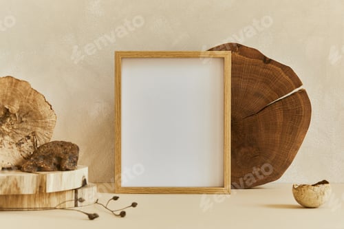 Preview: Composition of cozy minimalistic interior design