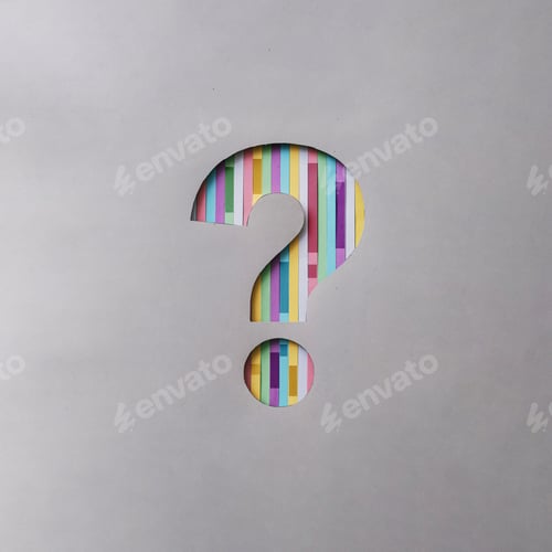 Preview: Colored question mark on gray background