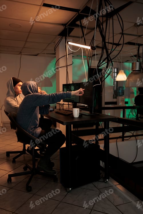 Preview: Man and woman hacking professional network to steal sensitive data