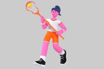 Preview: A person playing lacrosse.