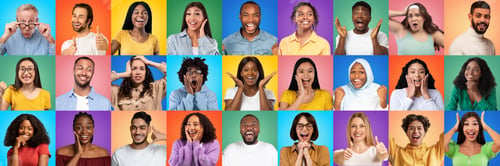 Preview: Social Diversity. Portraits Of Diverse Multiethnic People Expressing Different Emotions