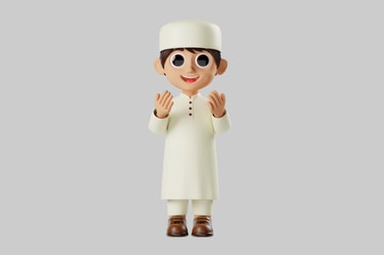 Preview: Cartoon muslim boy character asset
